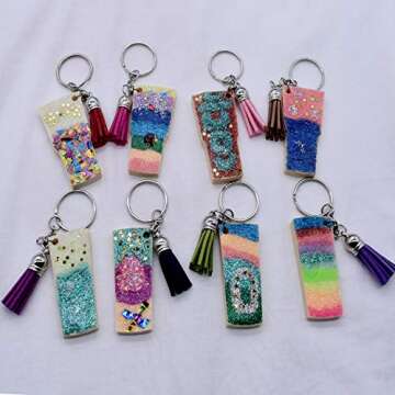 Riomh Tumbler Silicone Mold, Perfect Partner to Cup Turner (Cuptisseries), DIY Glossy Water Glass Shape for Key Chain Perforated Resin Clay Mold Crafts Tools Moulds for Plaster