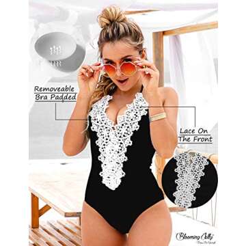 Blooming Jelly Women's Vintage One Piece Swimsuit