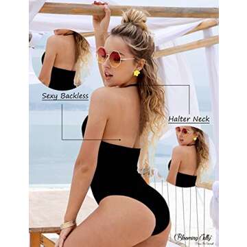 Blooming Jelly Women's Vintage One Piece Swimsuit