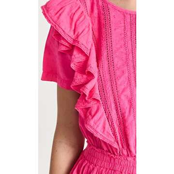 LOVESHACKFANCY Women's Natasha Dress, Watermelon Ice, Pink, M