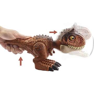 Mattel Jurassic World Camp Cretaceous Action Figure, Chompin’ Carnotaurus Toro Dinosaur Toy with C...