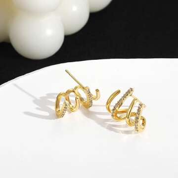 Dainty Huggie Earrings - Lightweight CZ Hoops for Women