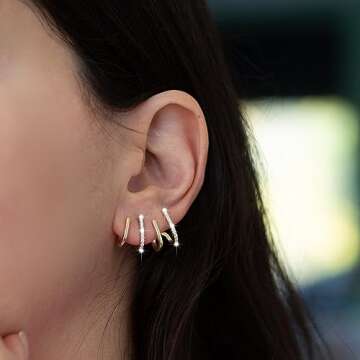 Dainty Huggie Earrings - Lightweight CZ Hoops for Women