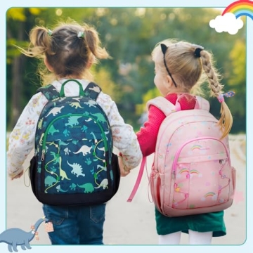 mommore Kids Backpack for Kindergarten Water Resistant Preschool Backpack Dinosaur Boys Bookbag Age 3-6