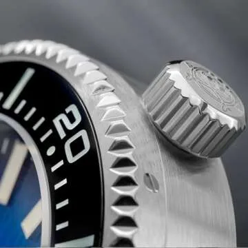 ADDIESDIVE 1000 M Waterproof Automatic Dive Watch NH35 Movement Synthetic Sapphire Mens Watch Blue 3D Wave Ripples