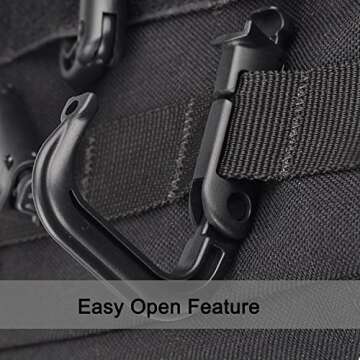 XTACER Tactical Multipurpose Small D-Ring Locking Hanging Hook Tactical Link Snap Keychain Button Release for Molle Webbing (Set of 10) (5 Black +5 Brown)