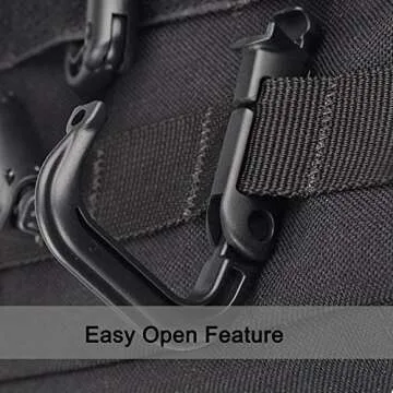 XTACER Tactical Multipurpose Small D-Ring Locking Hanging Hook Tactical Link Snap Keychain Button Release for Molle Webbing (Set of 10) (5 Black +5 Brown)