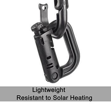 XTACER Tactical Multipurpose Small D-Ring Locking Hanging Hook Tactical Link Snap Keychain Button Release for Molle Webbing (Set of 10) (5 Black +5 Brown)