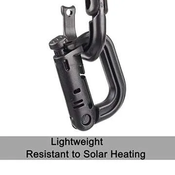 XTACER Tactical Multipurpose Small D-Ring Locking Hanging Hook Tactical Link Snap Keychain Button Release for Molle Webbing (Set of 10) (5 Black +5 Brown)