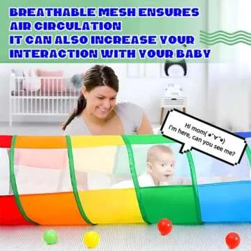 Kids Play Tunnel for Toddlers, Baby Tunnel Pop Up Tunnels for Kids to Crawl Through Collapsible Toddler Tunnel Tent Breathable Mesh Tube Pet Crawl Indoor Outdoor Toy