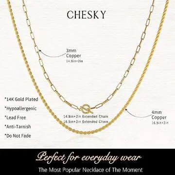 Elegant 14K Gold Layered Necklaces for Women | CHESKY