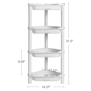 ELYKEN 4 Tier Rustproof Shower Caddy Organizer for Bathroom