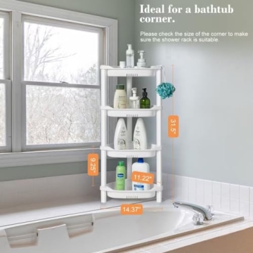 ELYKEN 4 Tier Rustproof Shower Caddy Organizer for Bathroom