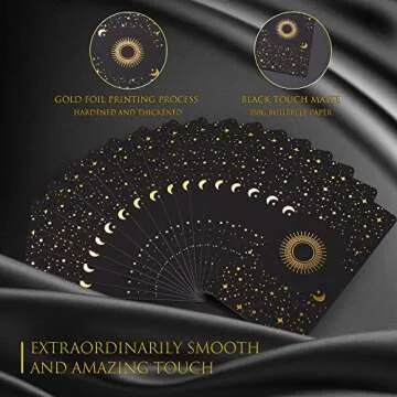 ACELION Original Tarot Card Set with Guide, 78 Pieces of Tarot Cards with Gold foil on The Surface， Fortune-Telling Game, Tarot for Beginners