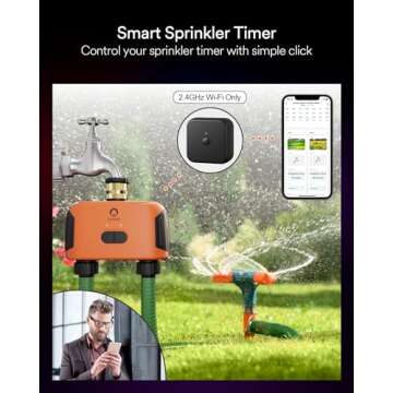 Lumary Smart Sprinkler Timer 2 Zone, WiFi Water Timer for Garden Hose, Brass Inlet Water Hose Timer ...
