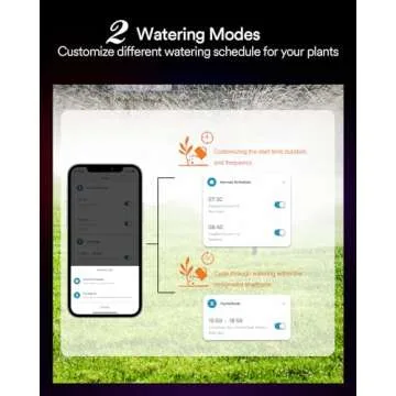 Lumary Smart Sprinkler Timer 2 Zone, WiFi Water Timer for Garden Hose, Brass Inlet Water Hose Timer Outdoor, Manual/Automatic Drip Irrigation Timer, App/Voice Control Work with Alexa, Orange, L-WT2A1