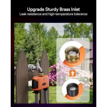 Lumary Smart Sprinkler Timer 2 Zone, WiFi Water Timer for Garden Hose, Brass Inlet Water Hose Timer Outdoor, Manual/Automatic Drip Irrigation Timer, App/Voice Control Work with Alexa, Orange, L-WT2A1