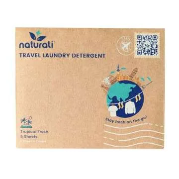 "Naturali Eco Travel Laundry Detergent Sheets - 5-Pack: Compact, Convenient, Cruise Ship Essentials;...