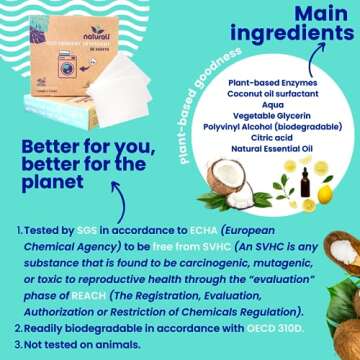 "Naturali Eco Travel Laundry Detergent Sheets - 5-Pack: Compact, Convenient, Cruise Ship Essentials; Sink & Hand Wash Soap; Must-Have for International & European Travel