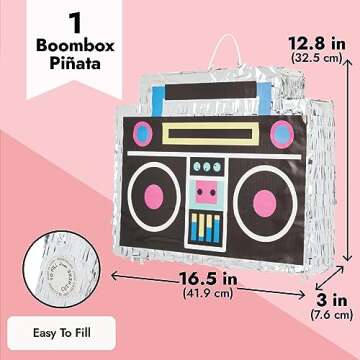 Boombox Pinata for 80s and 90s Theme Parties