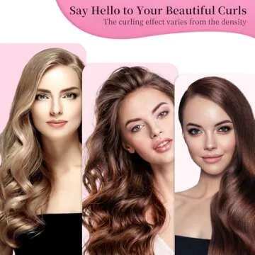 Heatless Hair Curler and Curling Scrunchie Set, Heatless Curls Overnight, Heatless Curling Rod With Spray Bottle, Overnight Blowout Rods, No Smell, No Heat Wave Curlers for All Hair Types (Pink)