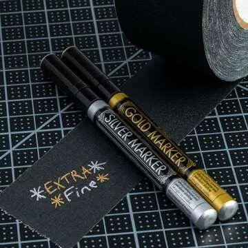 Pilot Metallic Permanent Paint Markers, 1 Each Gold & Silver, Extra Fine Point, Set of 2 (41400)