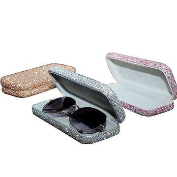 Stylish Diamond-Encrusted Eyeglasses Case for All