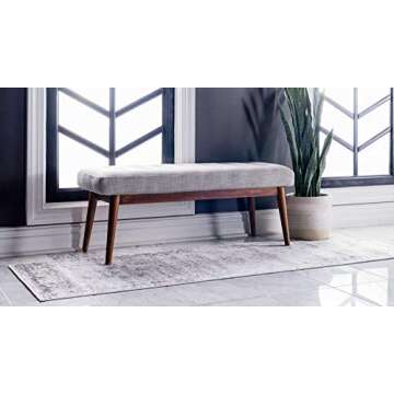 Unique Loom Sofia Collection Area Rug - Casino (2' x 9' 10" Runner, Gray/ Beige)