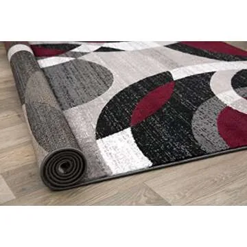 Rugshop 3x5 Contemporary Abstract Circles Area Rug in Red
