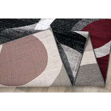 Rugshop 3x5 Contemporary Abstract Circles Area Rug in Red