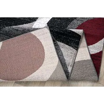 Rugshop 3x5 Contemporary Abstract Circles Area Rug in Red