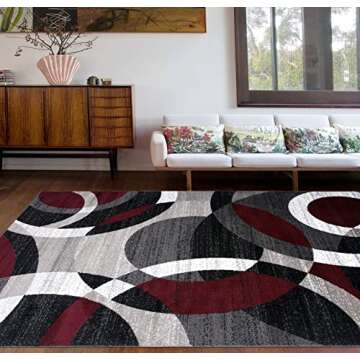 Rugshop 3x5 Contemporary Abstract Circles Area Rug in Red