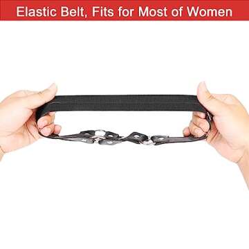 alisikee Adjustable Leg Garter Belt, Elastic Punk Cross Thigh Garters for Women, 1 Pair, Red