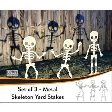 Durable Skeleton Metal Yard Stakes for Halloween Fun