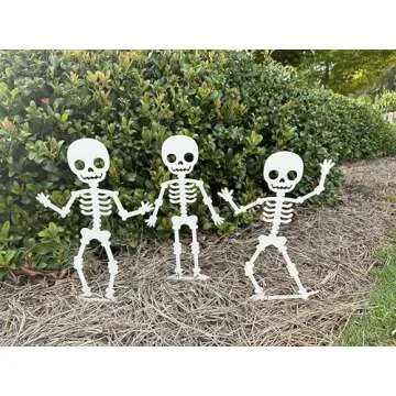 Durable Skeleton Metal Yard Stakes for Halloween Fun