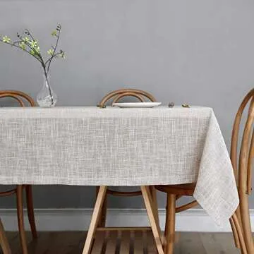 Elegant maxmill Flaxy Faux Linen Tablecloth for Every Table