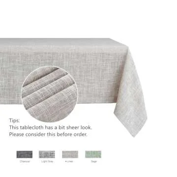 Elegant maxmill Flaxy Faux Linen Tablecloth for Every Table