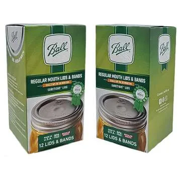 Ball Regular Mouth Canning Lids and Bands - 2 Pack Set