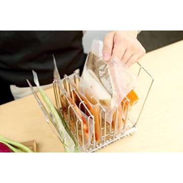 Geesta Stainless Steel Sous Vide Rack with Adjustable No-Float Top Bar for Most 12 qt Containers