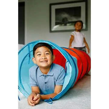 Chuckle & Roar - Pop Up Play Tunnel - Active Play for Toddlers - Preschool pop up Tent Companion - Ages 3 and up - Rainbow Tunnel