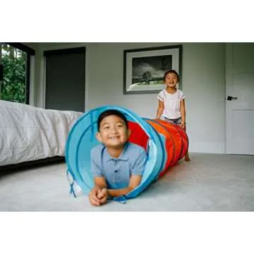 Chuckle & Roar - Pop Up Play Tunnel - Active Play for Toddlers - Preschool pop up Tent Companion - Ages 3 and up - Rainbow Tunnel