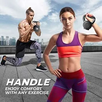 Yes4All Cast Iron Kettlebell with Rubber Base - 15 LBS