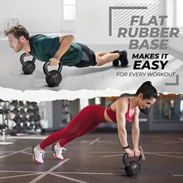 Yes4All Cast Iron Kettlebell with Rubber Base - 15 LBS