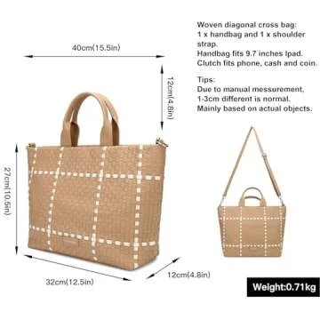 Queenoris Woven Bag - Vegan Leather Tote for Women