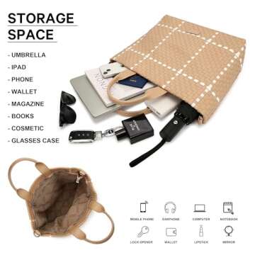 Queenoris Woven Bag - Vegan Leather Tote for Women