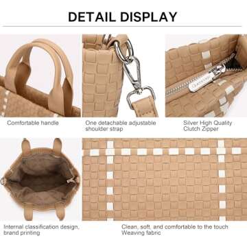 Queenoris Woven Bag - Vegan Leather Tote for Women