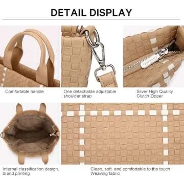 Queenoris Woven Bag - Vegan Leather Tote for Women