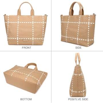 Queenoris Woven Bag - Vegan Leather Tote for Women