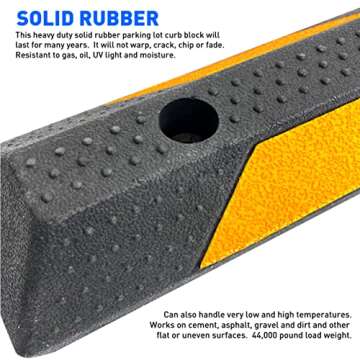 EasyGo Product Parking Lot Curb Wheel Stopper – Durable 6 Ft Heavy Duty Rubber