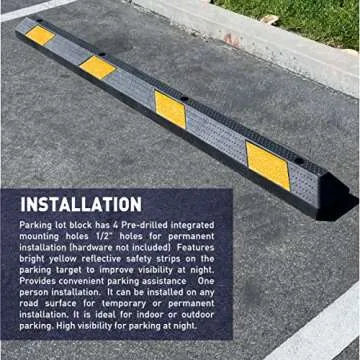EasyGo Heavy Duty Parking Curb Stopper for Safe Parking